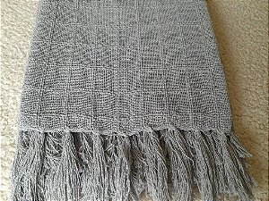Manta Algodão Tear Rústica Cinza Claro 1,40x2,20m