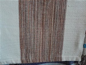 Caminho de Mesa Algodão Multilinhas Cru e Tons Terrosos 2,00m