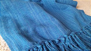 Manta Algodão Tear Queen Azul Royal Mesclada 2,20x2,60m