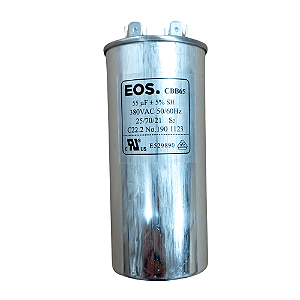 Capacitor 55 Uf 380V com Terminal Corpo Alumínio