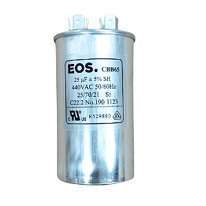 Capacitor 25 Uf 440V com Terminal Corpo Alumínio