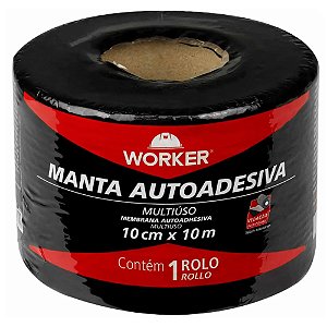 Manta Autoadesiva Multiúso Alumínio Flexível 10cm x 10m Worker