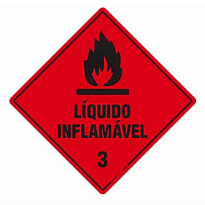 Placa Rótulo de Risco Classe 3 Líquido Inflamável 30 x 30 x 2  SP-31 Encartale