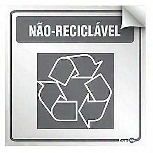 Adesivo 18 x 18 para Lixeira AV-21 - Lixo Não Reciclável  Encartale
