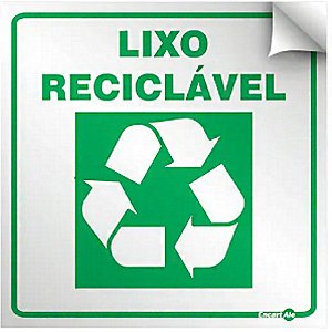 Adesivo 18 x 18 para Lixeira AV-44 - Lixo Reciclável  Encartale