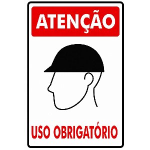 Placa Atenção Capacete Uso Obrigatório 30 x 20 x 0,80 PS-84  Encartale