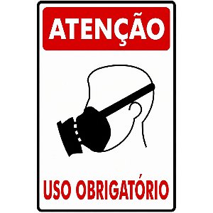 Placa Atenção Máscara com Filtro Uso Obrigatório 30 x 20 x 0,80 PS-155  Encartale