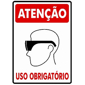 Placa Atensão Óculos Uso Obrigatório 30 x 20 x 0,80  PS-81  Encartale