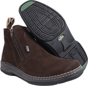 Botina Zipper Nobuck Peao Costura Lateral Raça Boots