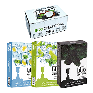 Kit Carvão 250g + 3 Mazaya 50g