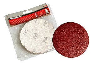 Disco De Lixa com Fita AutoColante Grão 80 115mm - 10 Peças