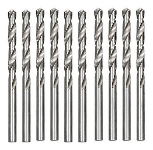 Kit 10 Brocas Aço Rápido 10 Mm Polida Para Metal