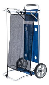 Carrinho De Alumínio Para Praia Camping Com Mesa E Rede