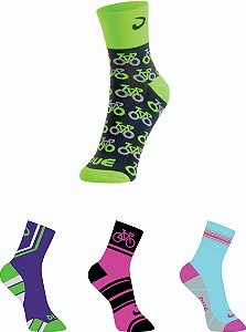 Meia Ciclista Feminina Cano Medio - 04 Cores