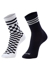 Meia Cano Longo Old School Masculina - 1 kit com 2 pares