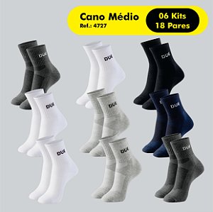 Pacotão 06 kits  - Meia canelada masculina cano médio