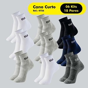 Pacotão 06 kits -  Meia canelada masculina cano curto