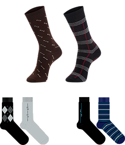 Meia Casual Masculina Barcelona – Kit com 2 Pares