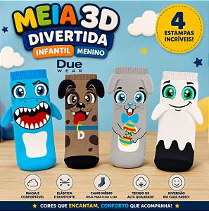 Meia 3D Cartoon Menino – Due Wear