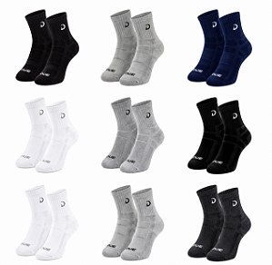 Pacotão 06 kits 18 Pares - Meia canelada masculina cano Longo