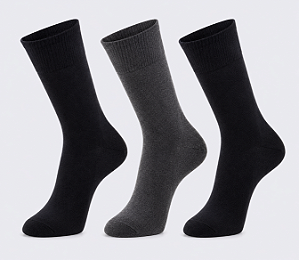 Meia Casual Básica Masculino - 1 kit com 3 pares sortidos