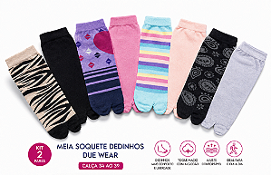 Meia Dedinho feminina - kit com 2 pares