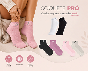 Meia Soquete Pró Feminina - kit com 2 pares 34 ao 39