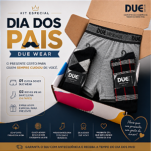 Kit Dia dos Pais | 4 Pares de Meias Barcelona + 1 Cueca Boxer Cotton + Caixa Presente |