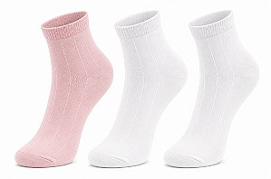 Meia Soquete Clássica Feminina - 1 kit com 3 pares sortidos