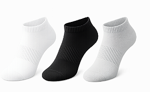 Meia sapatilha masculina - 1 kit com 3 pares sortidos