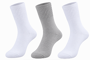 Meia esportiva masculina tamanho especial - 1 kit com 3 pares sortidos