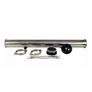 Vaso Em Inox Para Osmose Reversa Diametro De 2,5 Pol 1 Membrana 2521 Pressao Max 300 Psi End Port Ref Ss2521