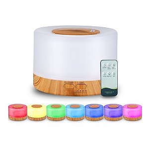 Umidificador Difusor de Ar Colorido em Madeira - 300ML Escritório Casa Consultório