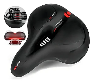 Banco Bike 2 Molas Selim Bicicleta Comfort Gel Tech Largo Refletor Elastomero
