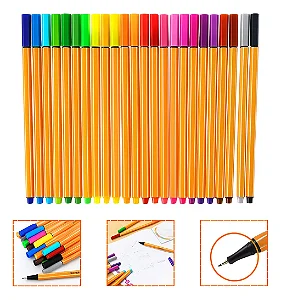 Canetas Coloridas Ponta Fina Fineliner 0.4mm Kit 24 Cores