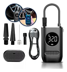 Mini Compressor Digital Bomba De Encher Pneus Bola Portátil Para Motocicletas Carro Bicicleta Com Calibrador De Ar