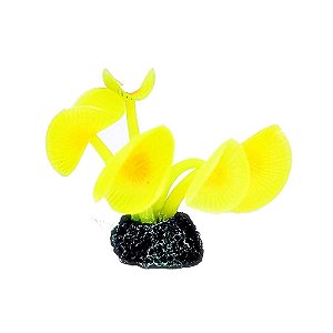 ENFEITE DE SILICONE SOMA CORAL MUSHROOM LONG STEM AMARELO