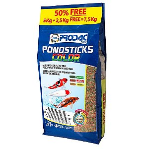 RAÇÃO PRODAC PONDSTICKS COLOR 5KG + 2,5KG GRÁTIS (7,5KG)