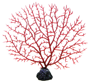 ENFEITE DE PLASTICO SOMA INVERTEBRADO GORGONIA VERMELHA