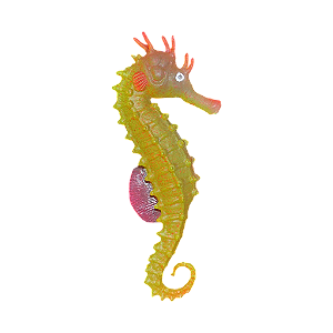 ENFEITE DE SILICONE SOMA JELLY CAVALO MARINHO AMARELO