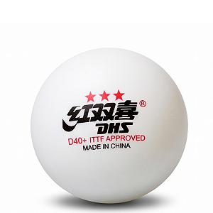 Bola de Tênis de Mesa DHS - D40+ 3 estrelas - Caixa com 10 unidades - Branca