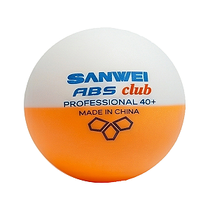 Bola de Tênis de Mesa SANWEI - ABS Club - Branco/Laranja - Embalagem com 100 Bolas