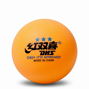 Bola de tênis de mesa DHS - D40+ 3 estrelas - Caixa com 10 unidades - Laranja