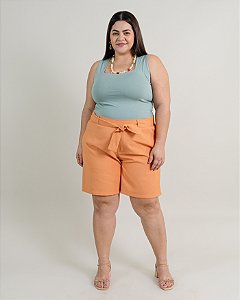 Bermuda Meia Coxa Com Faixa - Plus Size