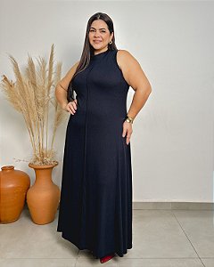 Vestido Com Detalhe Em Vinco Na Frente - Slim e Plus Size