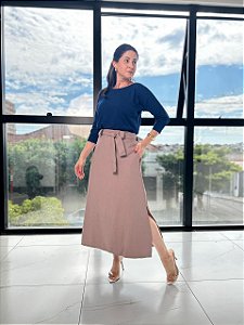 Blusa Manga Morcego, Com Punho nas Mangas E Decote - Slim Size