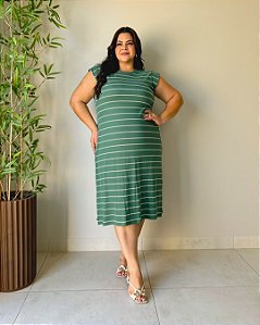 Vestido Muscle Tee, Com Fendas Laterais- Plus Size