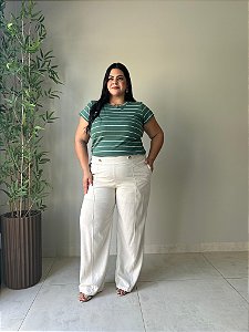 Blusa Gola Redonda Manga Dupla -Plus Size