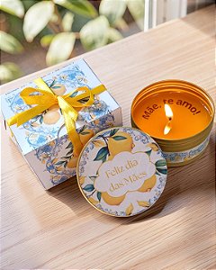 Vela Aromática Limão Siciliano Dias das Mães Com Mesnsagem Oculta