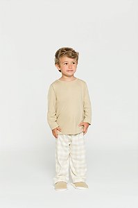Pijama Infantil Xadrez Areia